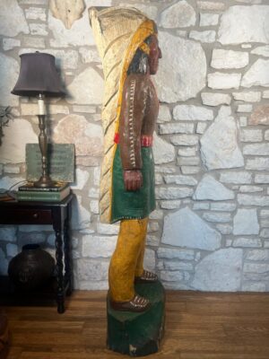 1960s Cigar Store Chief (Left) wooden cigar indian statue