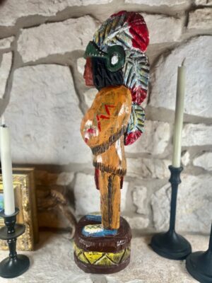 24" Gallagher Chief (Right) wooden native american carving